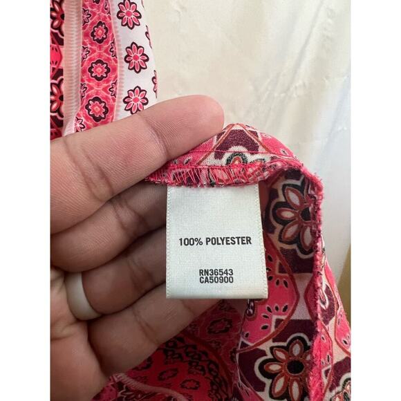 VanHusen Pink Floral Tank Top Size Large - Picture 3 of 4